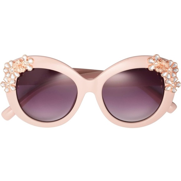 Betsey Johnson Women's Garden Party Round Sunglasses. Bone w/sparkly acc… - Picture 1 of 5